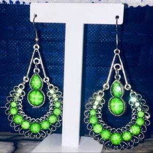 Lime Green Chandelier Earrings